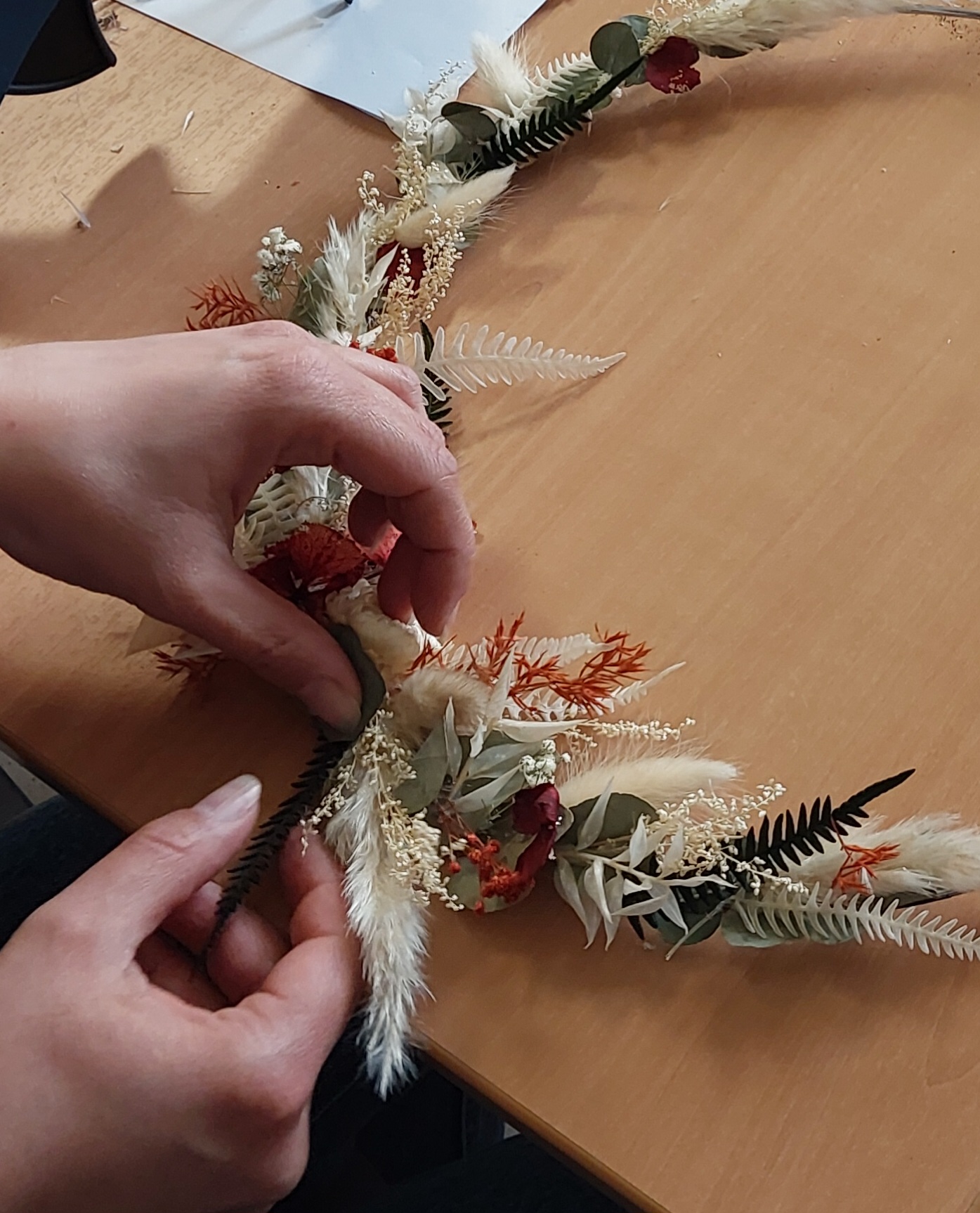 couronne fleurs séchées