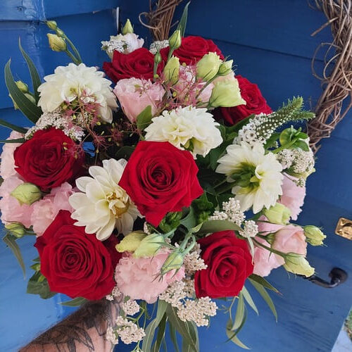 bouquet rouge et blanc
